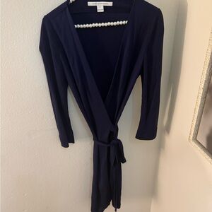 Diane Von Furstenberg Navy Long Sleeve Dress